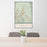 24x36 Prescott Valley Arizona Map Print Portrait Orientation in Woodblock Style Behind 2 Chairs Table and Potted Plant