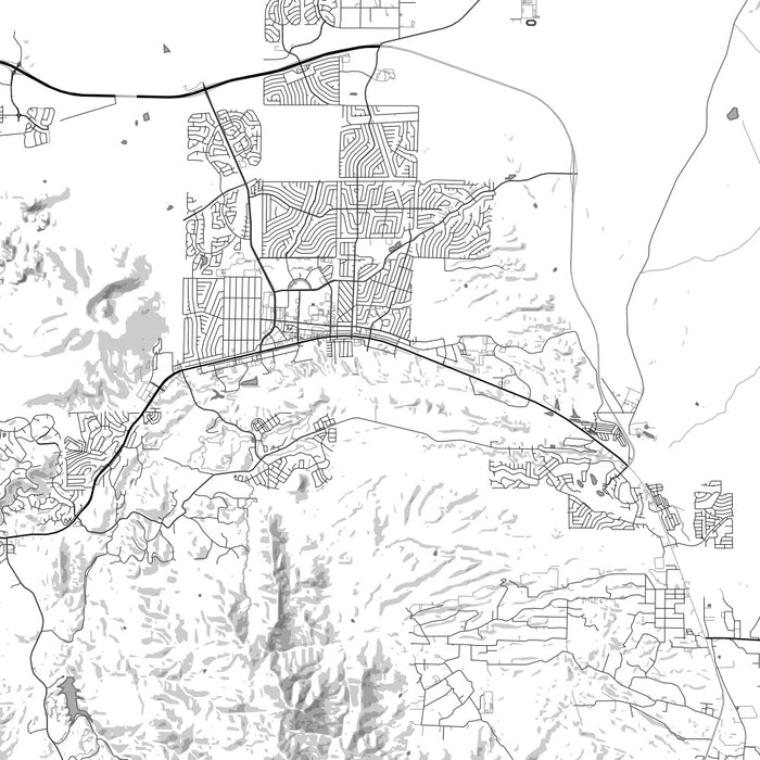 Prescott Valley Arizona Map Print in Classic Style Zoomed In Close Up Showing Details