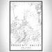 Prescott Valley Arizona Map Print Portrait Orientation in Classic Style With Shaded Background