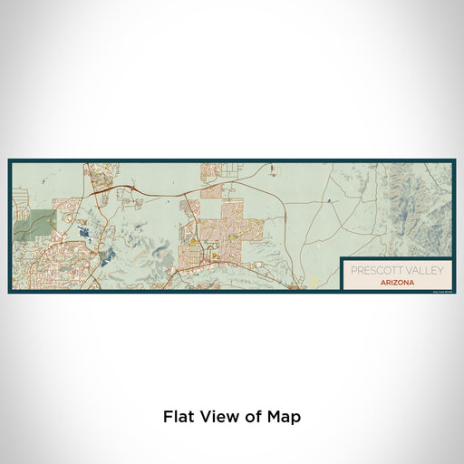 Flat View of Map Custom Prescott Valley Arizona Map Enamel Mug in Woodblock
