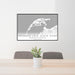 24x36 Presque Isle State Park Pennsylvania Map Print Lanscape Orientation in Classic Style Behind 2 Chairs Table and Potted Plant