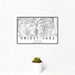 12x18 Priest Lake Idaho Map Print Landscape Orientation in Classic Style With Small Cactus Plant in White Planter