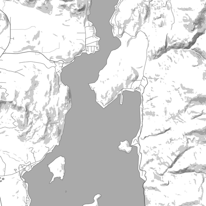 Priest Lake Idaho Map Print in Classic Style Zoomed In Close Up Showing Details