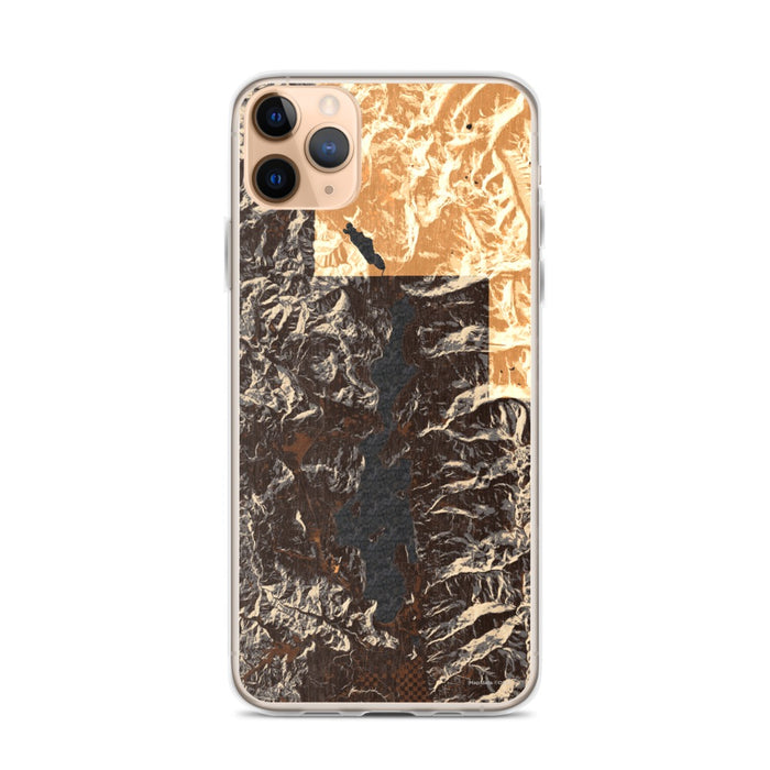 Custom iPhone 11 Pro Max Priest Lake Idaho Map Phone Case in Ember