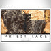 Priest Lake Idaho Map Print Landscape Orientation in Ember Style With Shaded Background