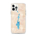 Custom iPhone 12 Pro Max Priest Lake Idaho Map Phone Case in Watercolor