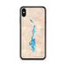 Custom iPhone XS Max Priest Lake Idaho Map Phone Case in Watercolor