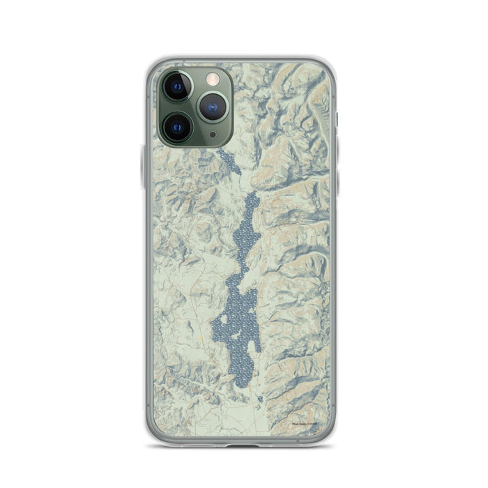 Custom iPhone 11 Pro Priest Lake Idaho Map Phone Case in Woodblock