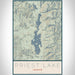 Priest Lake Idaho Map Print Portrait Orientation in Woodblock Style With Shaded Background