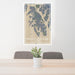 24x36 Prince of Wales Island Alaska Map Print Portrait Orientation in Afternoon Style Behind 2 Chairs Table and Potted Plant