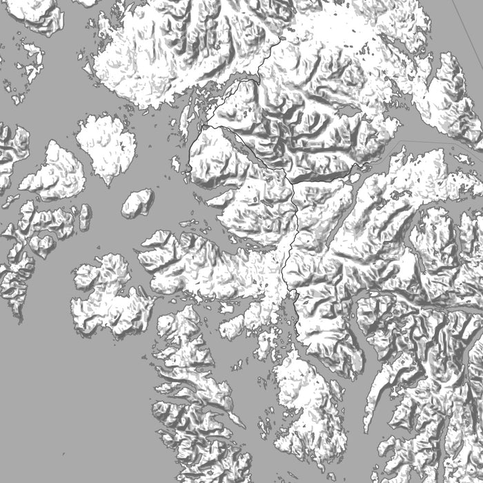 Prince of Wales Island Alaska Map Print in Classic Style Zoomed In Close Up Showing Details