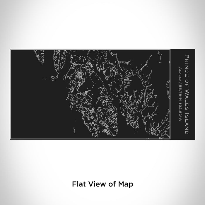 Rendered View of Prince of Wales Island Alaska Map Engraving on 17oz Stainless Steel Insulated Cola Bottle in Black