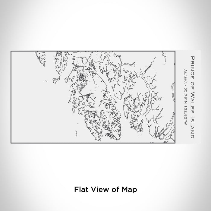 Rendered View of Prince of Wales Island Alaska Map Engraving on 17oz Stainless Steel Insulated Cola Bottle in White