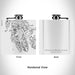 Rendered View of Prince of Wales Island Alaska Map Engraving on 6oz Stainless Steel Flask in White