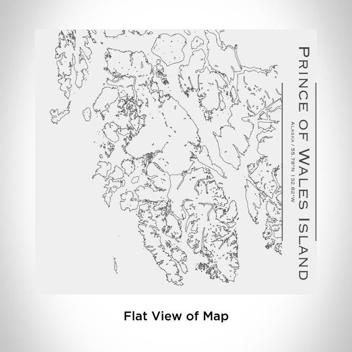 Rendered View of Prince of Wales Island Alaska Map Engraving on 17oz Stainless Steel Insulated Tumbler in White