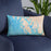 Custom Prince of Wales Island Alaska Map Throw Pillow in Watercolor on Blue Colored Chair