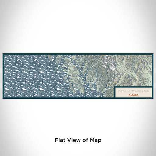 Flat View of Map Custom Prince of Wales Island Alaska Map Enamel Mug in Woodblock