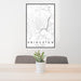 24x36 Princeton New Jersey Map Print Portrait Orientation in Classic Style Behind 2 Chairs Table and Potted Plant