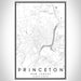 Princeton New Jersey Map Print Portrait Orientation in Classic Style With Shaded Background