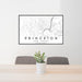 24x36 Princeton New Jersey Map Print Landscape Orientation in Classic Style Behind 2 Chairs Table and Potted Plant