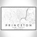 Princeton New Jersey Map Print Landscape Orientation in Classic Style With Shaded Background