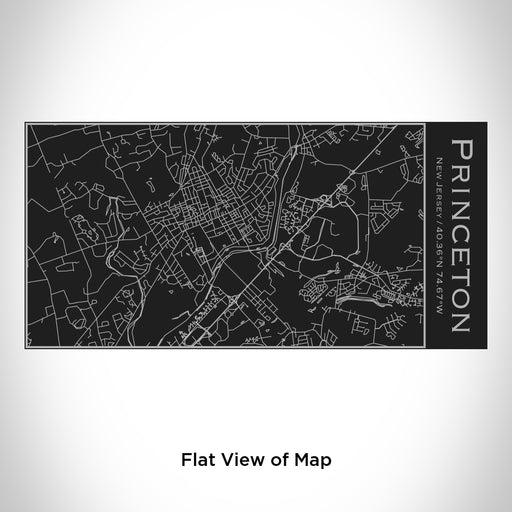 Rendered View of Princeton New Jersey Map Engraving on 17oz Stainless Steel Insulated Cola Bottle in Black