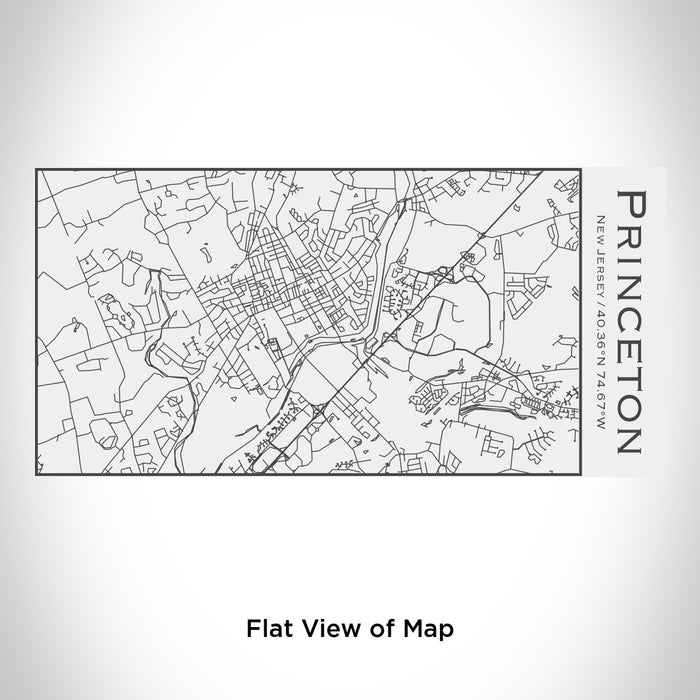 Rendered View of Princeton New Jersey Map Engraving on 17oz Stainless Steel Insulated Cola Bottle in White