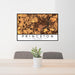 24x36 Princeton New Jersey Map Print Landscape Orientation in Ember Style Behind 2 Chairs Table and Potted Plant