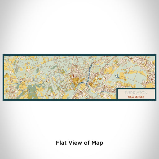 Flat View of Map Custom Princeton New Jersey Map Enamel Mug in Woodblock