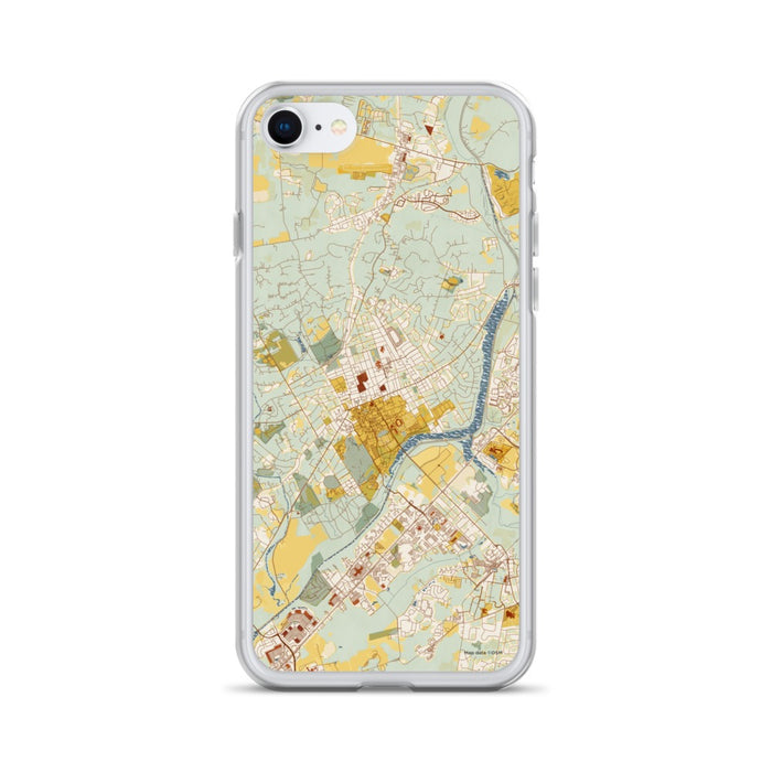 Custom Princeton New Jersey Map iPhone SE Phone Case in Woodblock