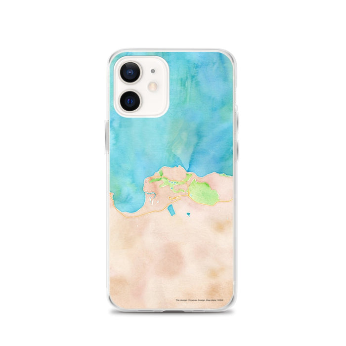 Custom Princeville Hawaii Map iPhone 12 Phone Case in Watercolor