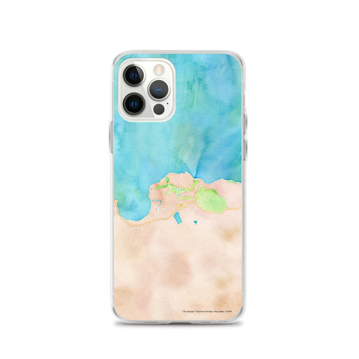 Custom Princeville Hawaii Map iPhone 12 Pro Phone Case in Watercolor