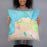 Person holding 18x18 Custom Princeville Hawaii Map Throw Pillow in Watercolor