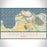 Princeville Hawaii Map Print Landscape Orientation in Woodblock Style With Shaded Background