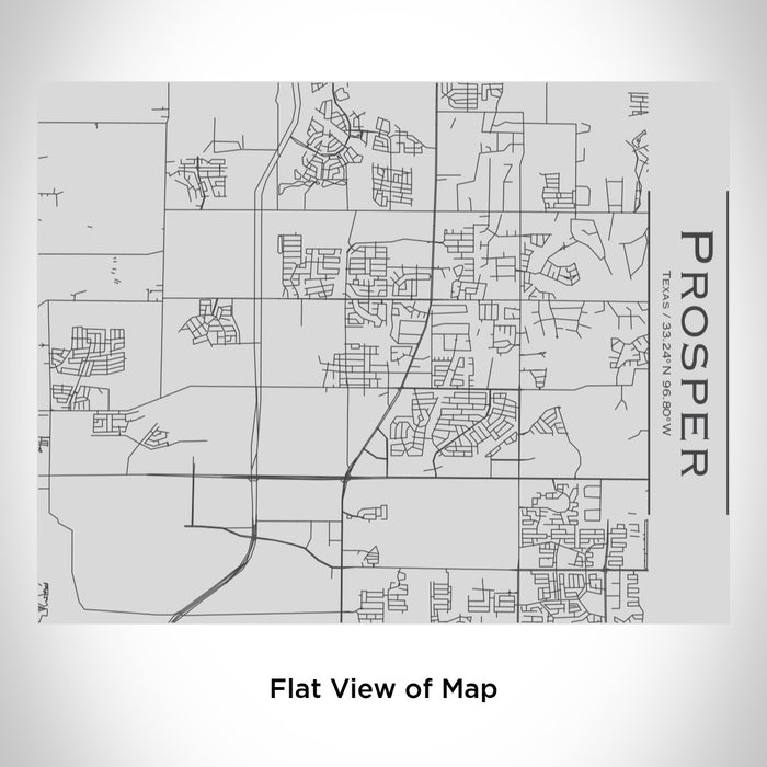 Rendered View of Prosper Texas Map Engraving on 20oz Stainless Steel Insulated Bottle with Bamboo Top