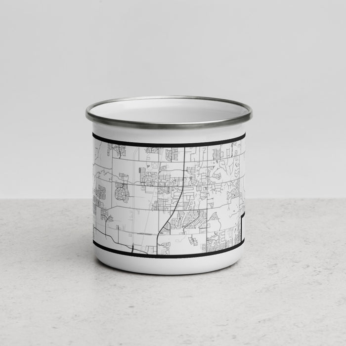 Front View Custom Prosper Texas Map Enamel Mug in Classic