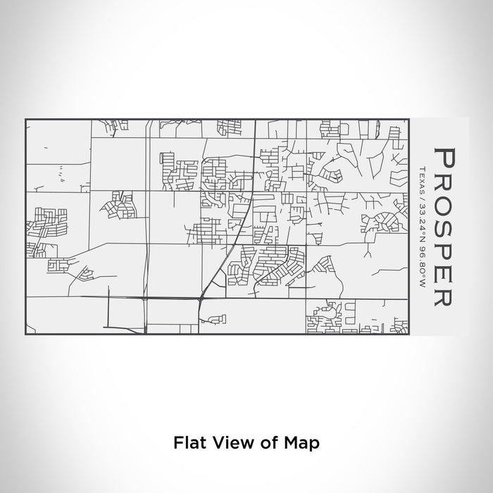 Rendered View of Prosper Texas Map Engraving on 17oz Stainless Steel Insulated Cola Bottle in White
