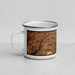 Left View Custom Prosper Texas Map Enamel Mug in Ember