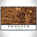 Prosper Texas Map Print Landscape Orientation in Ember Style With Shaded Background