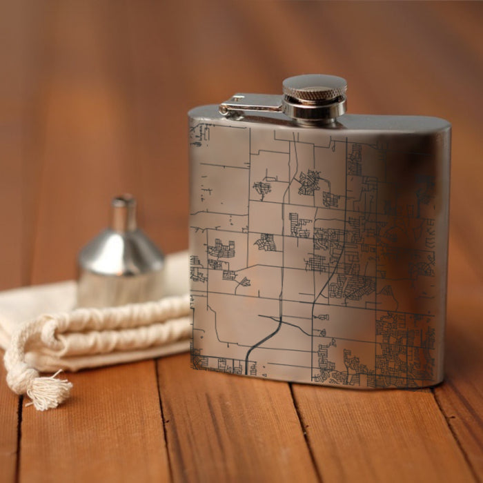 Prosper Texas Custom Engraved City Map Inscription Coordinates on 6oz Stainless Steel Flask