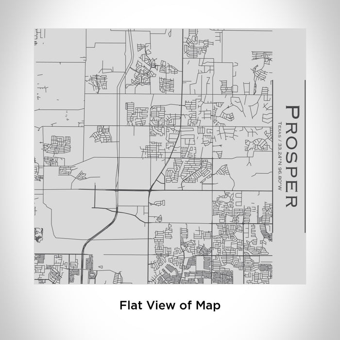 Rendered View of Prosper Texas Map Engraving on 17oz Stainless Steel Insulated Tumbler