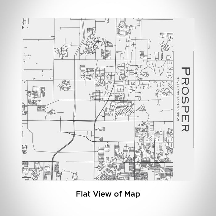 Rendered View of Prosper Texas Map Engraving on 17oz Stainless Steel Insulated Tumbler in White