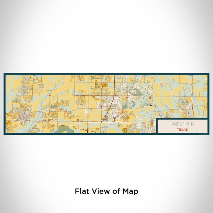 Flat View of Map Custom Prosper Texas Map Enamel Mug in Woodblock