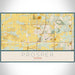 Prosper Texas Map Print Landscape Orientation in Woodblock Style With Shaded Background