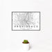 12x18 Providence Rhode Island Map Print Landscape Orientation in Classic Style With Small Cactus Plant in White Planter