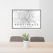 24x36 Providence Rhode Island Map Print Landscape Orientation in Classic Style Behind 2 Chairs Table and Potted Plant