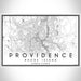 Providence Rhode Island Map Print Landscape Orientation in Classic Style With Shaded Background