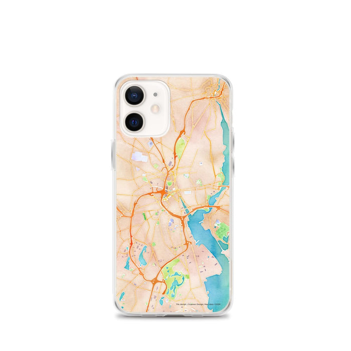 Custom Providence Rhode Island Map iPhone 12 mini Phone Case in Watercolor