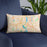 Custom Providence Rhode Island Map Throw Pillow in Watercolor on Blue Colored Chair