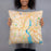 Person holding 18x18 Custom Providence Rhode Island Map Throw Pillow in Watercolor
